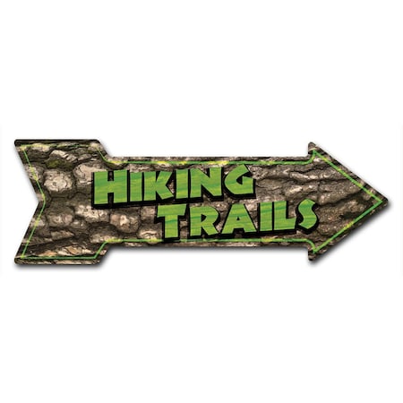 Signmission Hiking Trails Arrow Decal Funny Home Decor 36in Wide D-A-12-999821